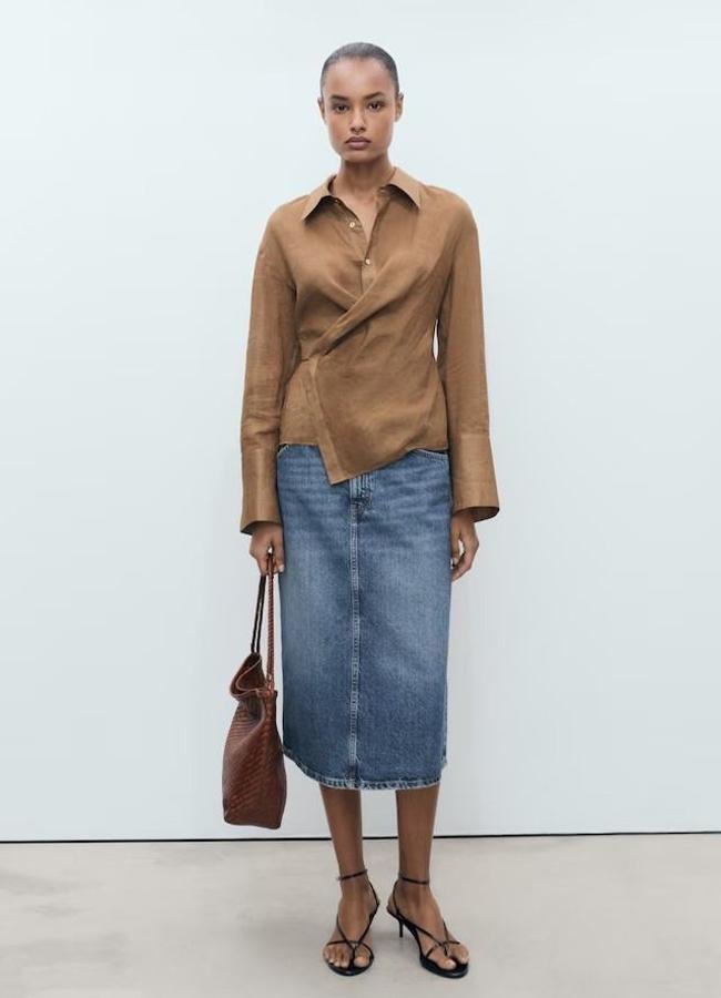 Falda vaquera acampanada