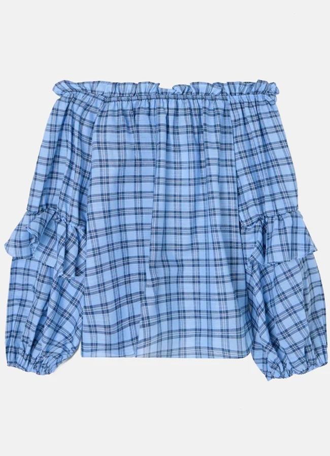 Blusa escote rayas azul de Silbon (59,90€)