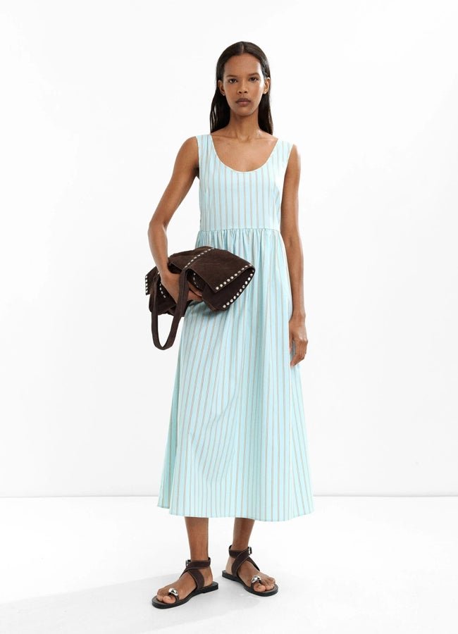 Vestido largo de rayas de Parfois.