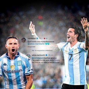 El hermoso mensaje de De Paul a Maravilla Martínez, figura de Racing