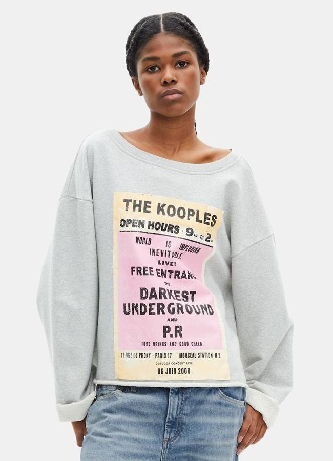 Sudadera gris estampada de The Kooples, 155 euros.