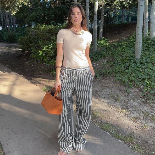 Pantalones de algodón con rayas