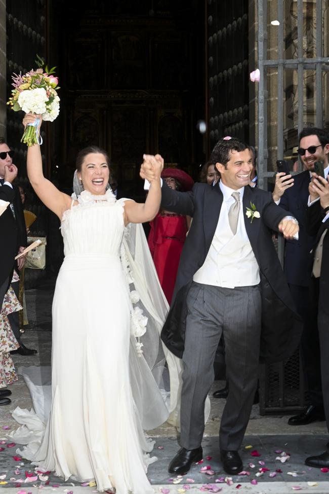 Leticia Fernández de Villavicencio y Piergiacomo Agostini en su boda