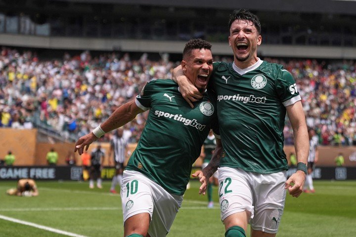 El festejo de los jugadores de Palmeiras. (AP Photo/Matt Slocum)