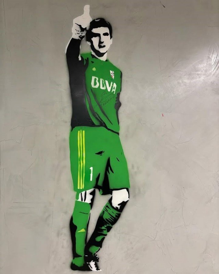 El mural de Barovero en en el restó Glorias del Monumental. (Prensa River).