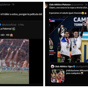 Las gastadas de la cuenta oficial de Platense a Tigre y Argentinos