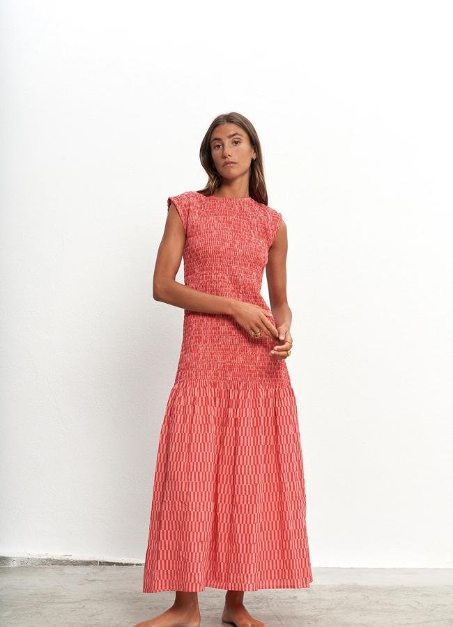 Imagen - Vestido estampado con fruncido de Par & Escala.