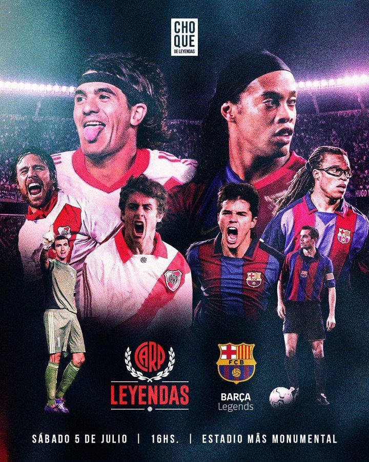 Ronaldinho estará presente en el partido de las Leyendas de River y el Barcelona.