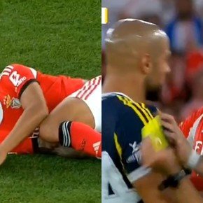 Video: Otamendi corrió directo a defender a Richard Ríos tras una fuerte falta