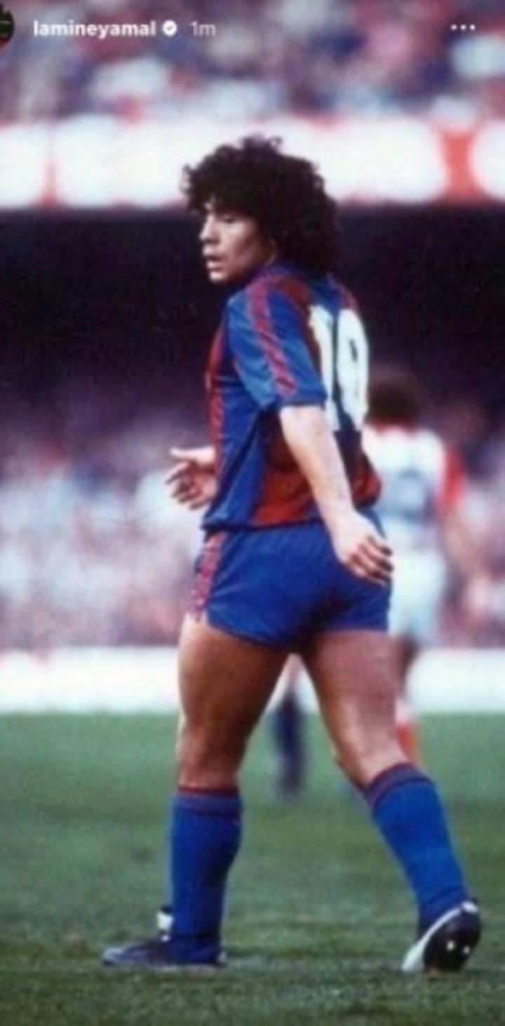 La imagen de Maradona que usó Lamine Yamal.