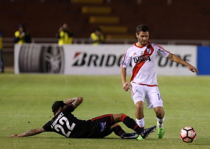Joaquín Arzura en la Copa Libertadores 2017 con River.