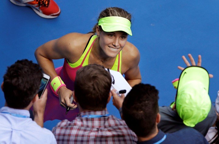 Eugenie Bouchard en el Abierto de Australia.
