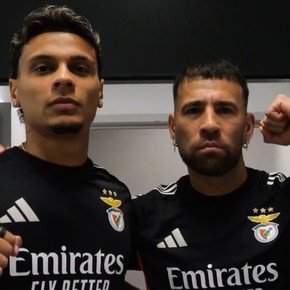 Antes rivales, ahora aliados: la divertida presentación de Richard Ríos junto a Otamendi en Benfica