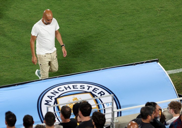 Pep Guardiola tras la eliminación. (REUTER)