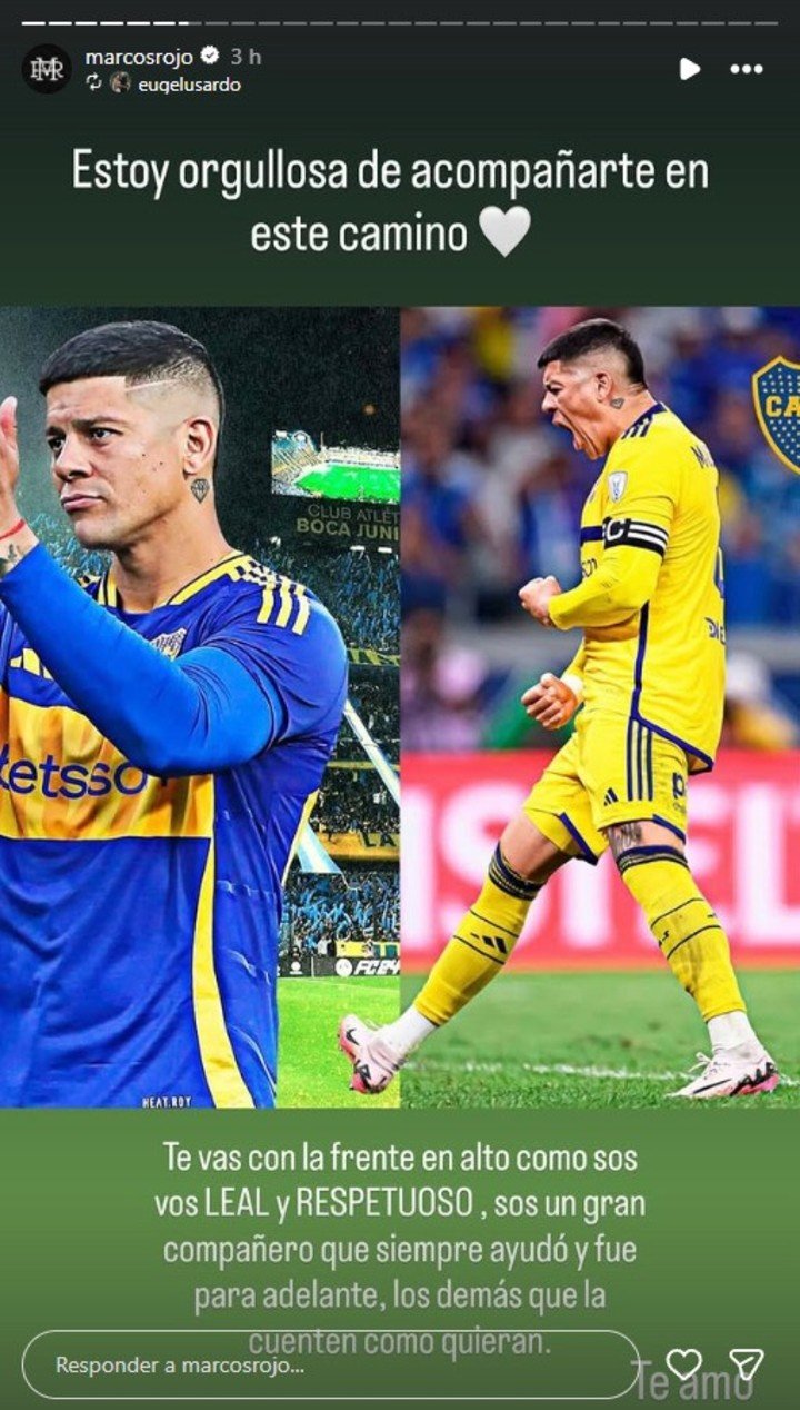 El mensaje de Eugenia Lusardo tras la salida de su esposo Marcos Rojo de Boca.