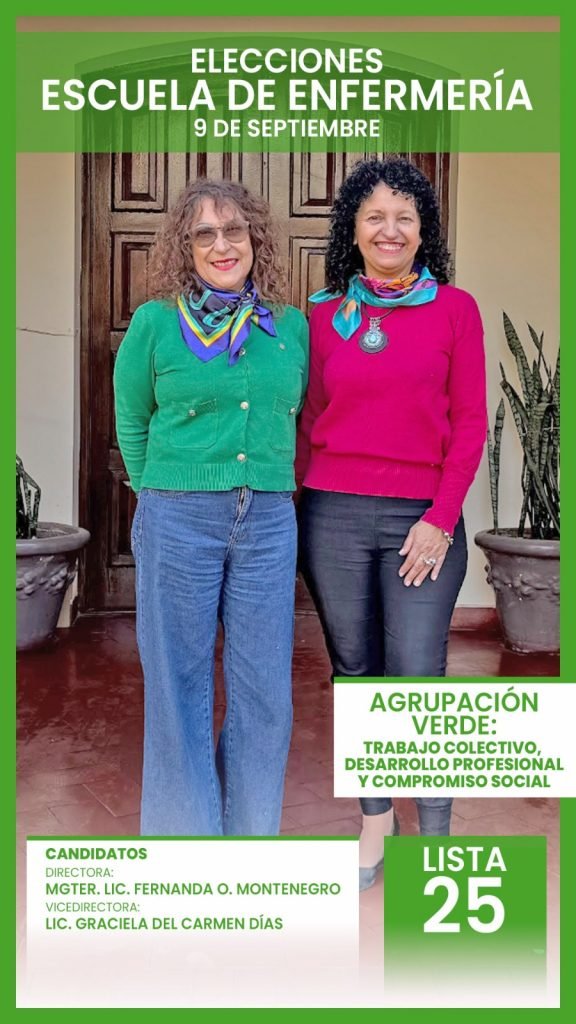 ELECCIONES 2025: CANDIDATAS DIRECTORA Y VICEDIRECTORA DE LA ESCUELA DE ENFERMERÍA