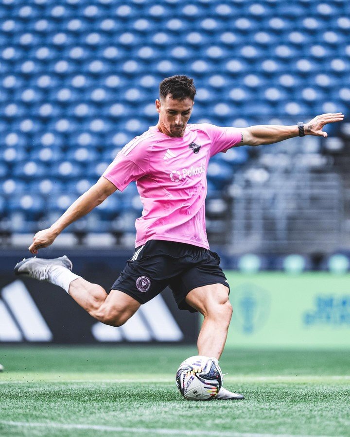 Tadeo Allende en la práctica de Inter Miami en el Lumen Field. Foto: Prensa Inter Miami
