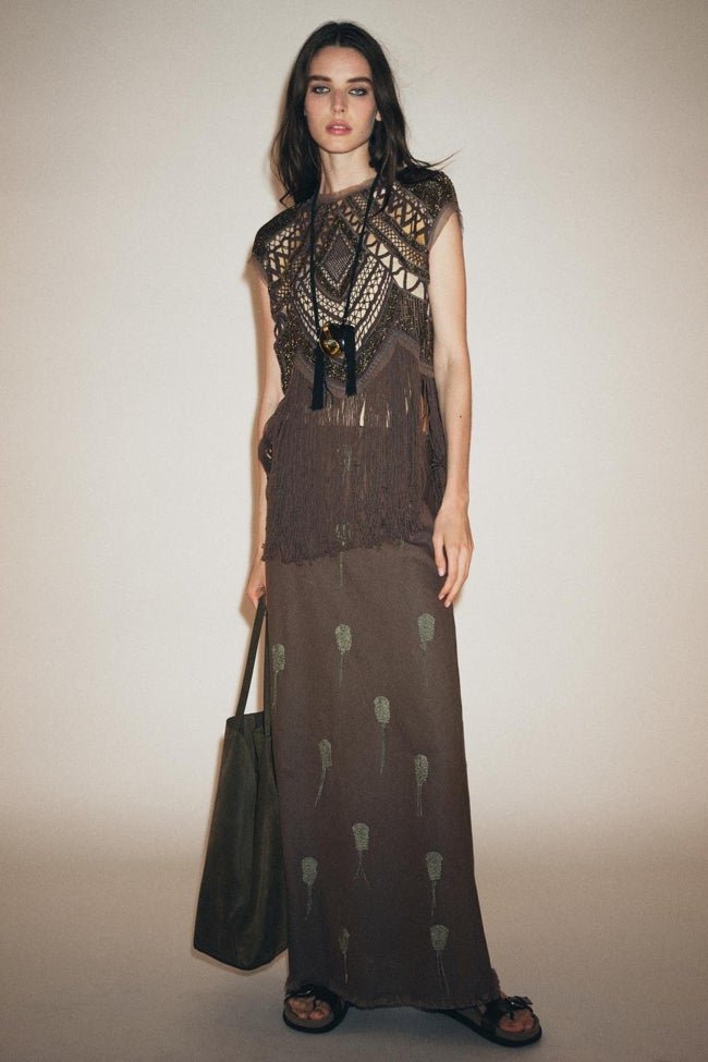 Falda bohemia de Zara (89,99 euros)