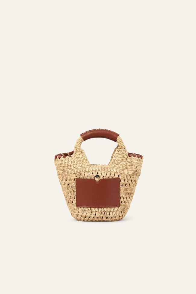 Bolso de rafia con detalles de piel de Ba&sh.