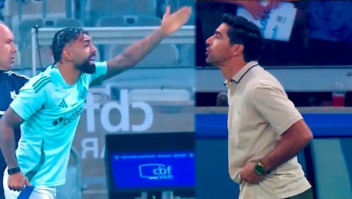 El picante cruce entre Abel Ferreira y Gabigol, este año.