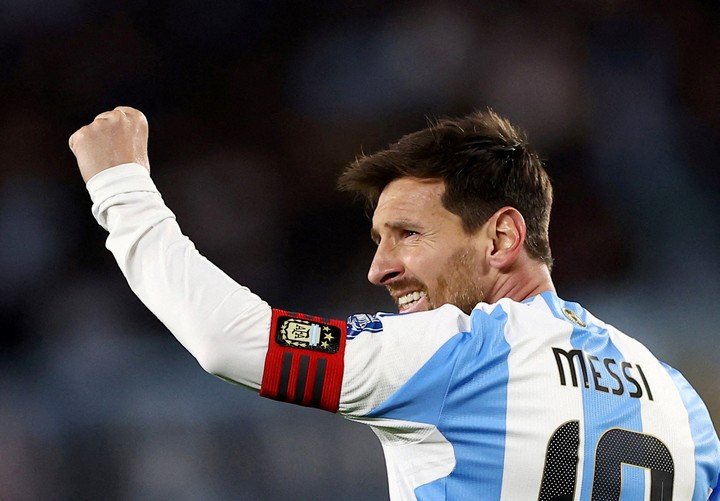 Soccer Football - World Cup - CONMEBOL Qualifiers - Argentina v Venezuela - Estadio Monumental, Buenos Aires, Argentina - September 4, 2025
Argentina's Lionel Messi celebrates scoring their third goal REUTERS/Agustin Marcarian TPX IMAGES OF THE DAY