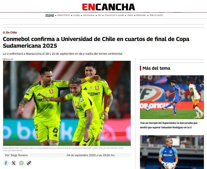 Los títulos de los medios chilenos ante el fallo de Conmebol.