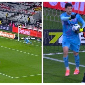 Video: a Rossi le picaron un penal y lo atajó casi sentado