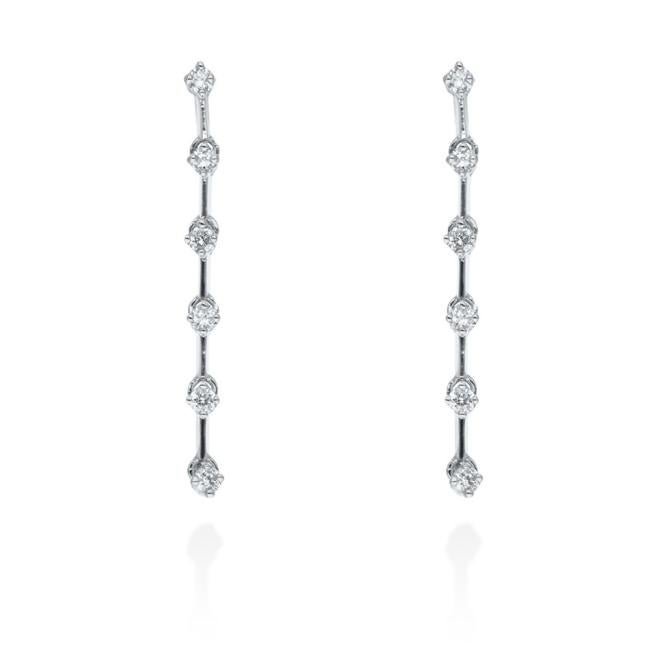 Pendientes largos de Oro 18Kt y diamantes (1.125€)