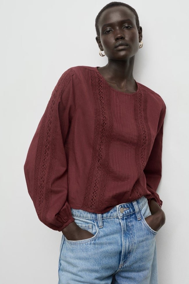 Camisa manga abullonada de Mango (35,99 euros)