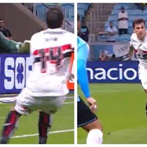 Video: el arquero la tiró por arriba de un ex River y casi pasa un papelón