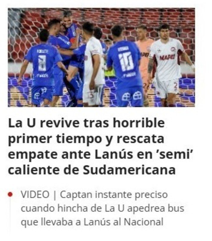 La crónica de Bio Bio tras el empate de la U frente a Lanús.
