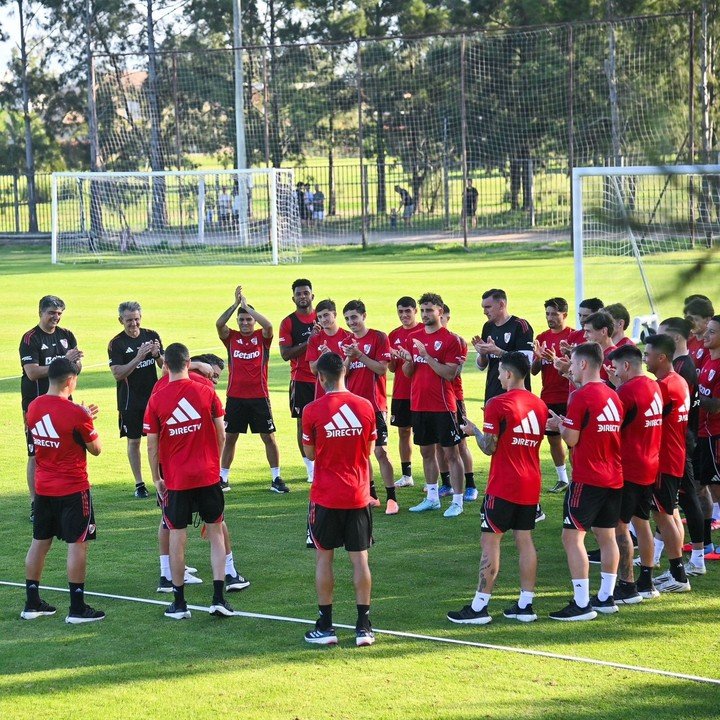 Rivero en el entrenamiento del Millonario (Foto: Prensa River).