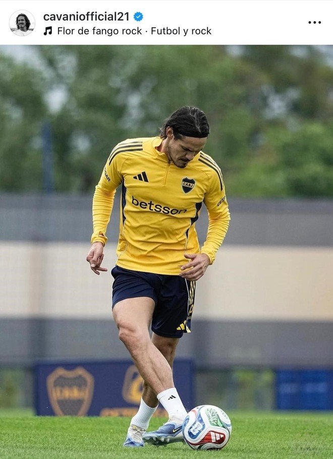 La publicación de Cavani en Instagram.