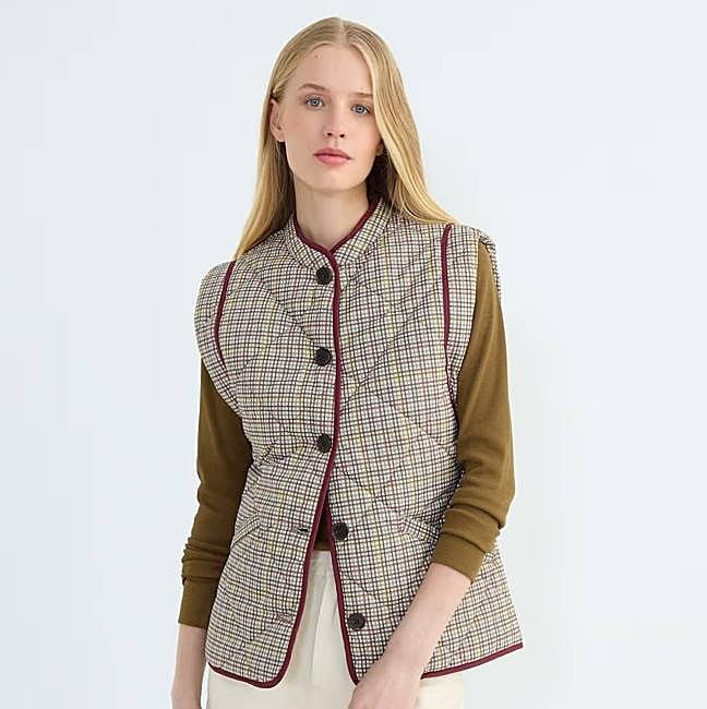 Chaleco de mujer acolchado rombos estampado (32€)