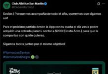 La inédita movida de San Martín de San Juan para el partido en el que se juega el descenso: entradas a ¡200 pesos!