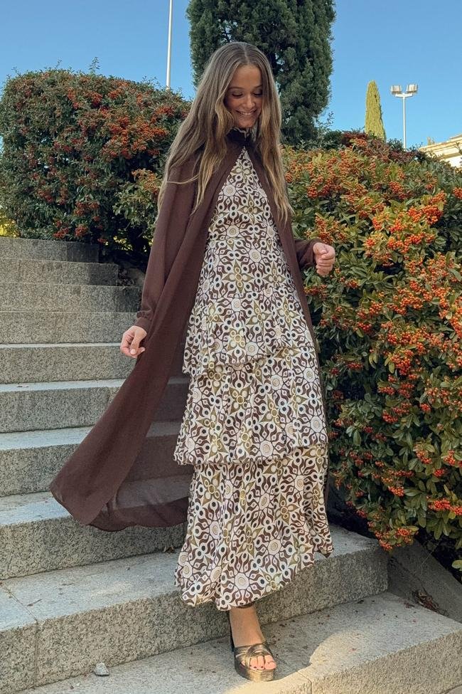 Chaqueta de gasa en tono marrón (44,95€)