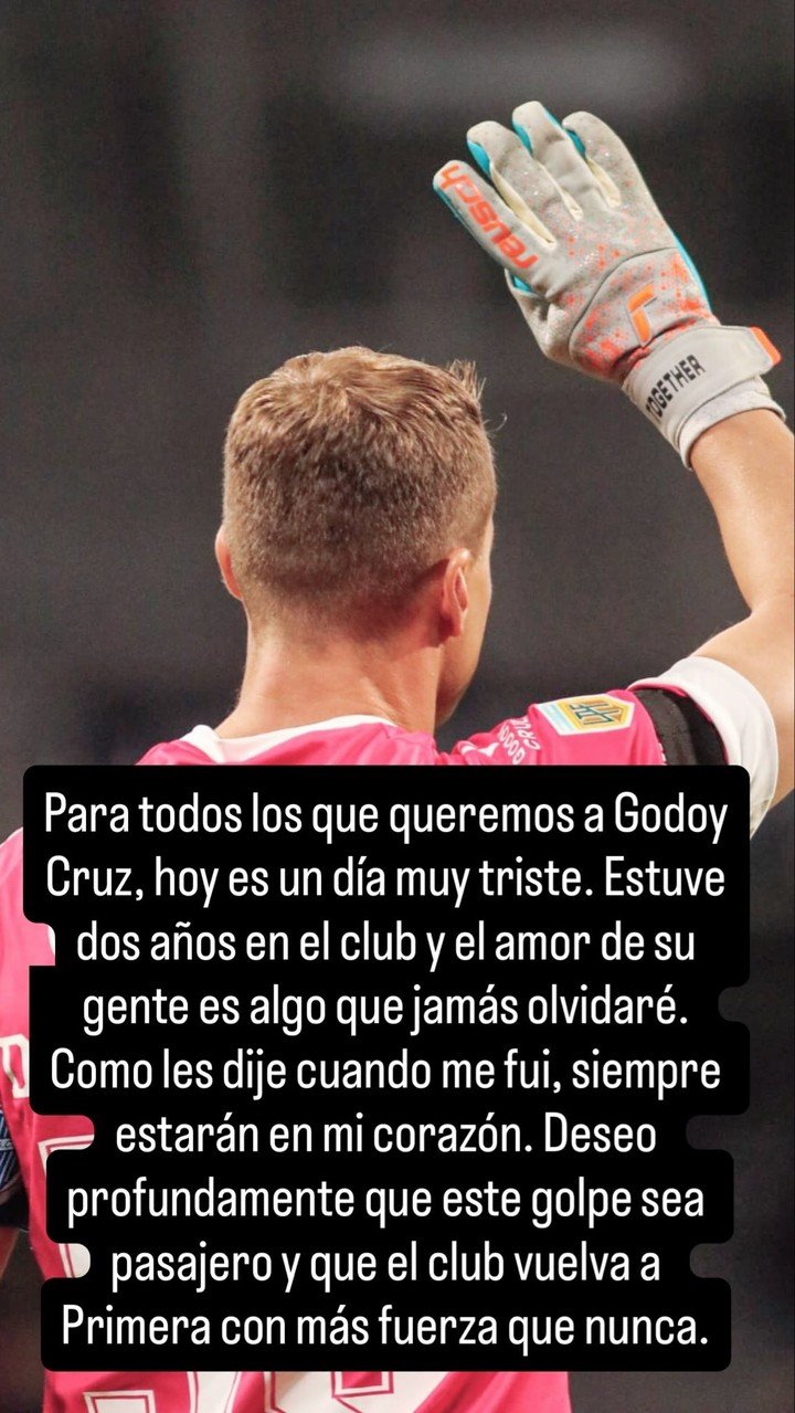 El profundo mensaje del Ruso Rodríguez por el descenso de Godoy Cruz.