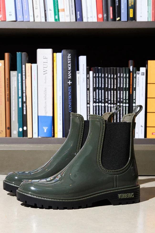 Botas de agua en color verde de Verbenas.