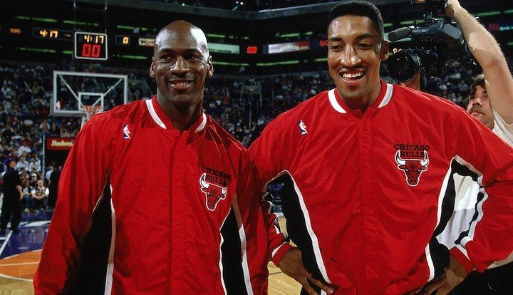 Jordan y Pippen en los Bulls del 96'.