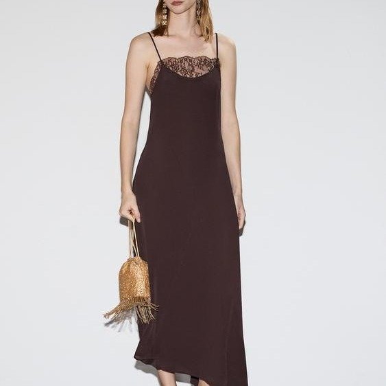 Vestido midi lencero 