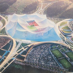 Exclusivo: Olé en la construcción del estadio más grande del mundo