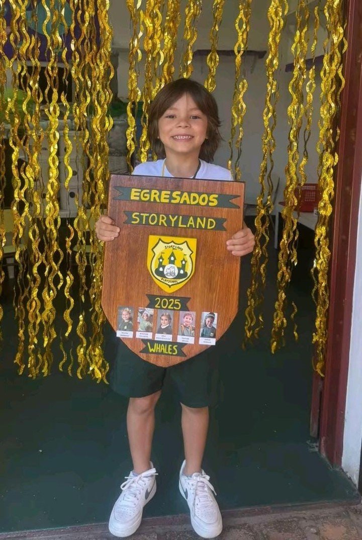 Benjamín Gallardo, hijo del Muñeco, terminó el jardín.