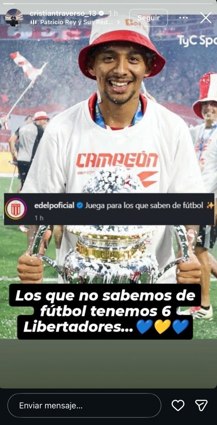 La respuesta de Traverso al tuit de Estudiantes.