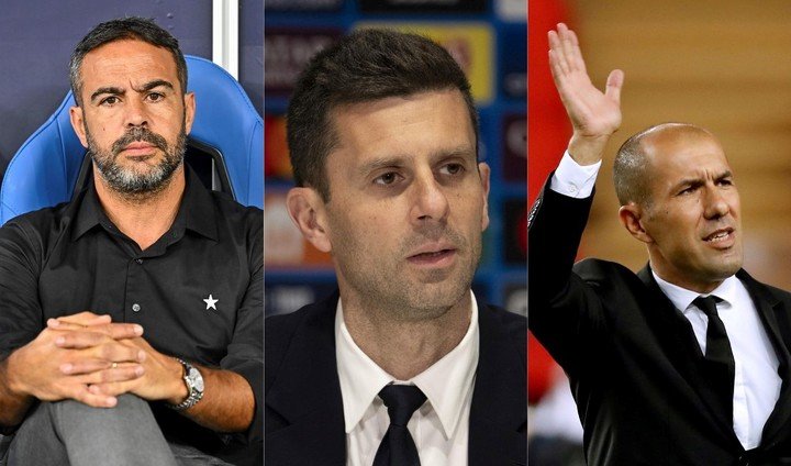 De izquierda a derecha, los candidatos: Artur Jorge, Thiago Motta y Leonardo Jardim.