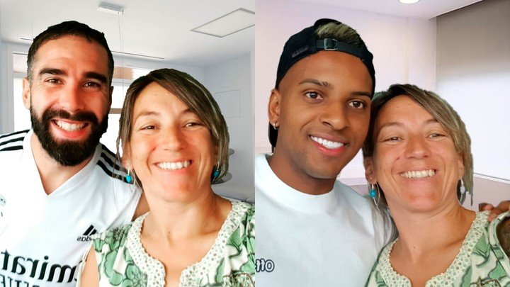 Itziar González junto a Dani Carvajal y Rodrygo.