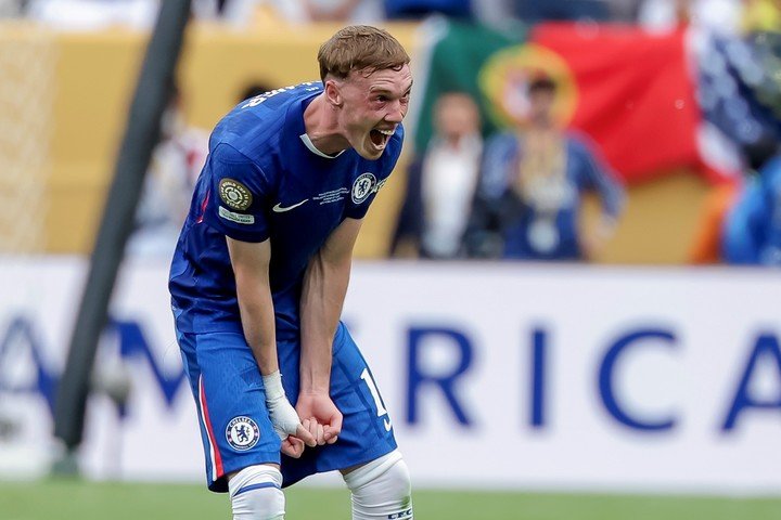 Cole Palmer del Chelsea celebrando la victoria en la final de la Copa Mundial de Clubes de la FIFA 2025. EFE/ Justin Lane/ ARCHIVO