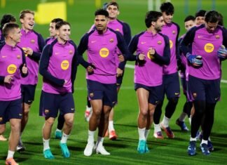 Ronald Araújo volvió a entrenarse con el Barcelona tras un mes afuera