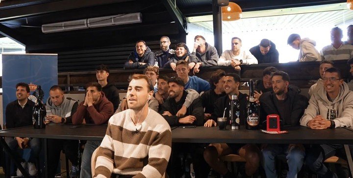 Los jugadores de Talavera de la Reina en su reacción. Foto: @CFTalavera