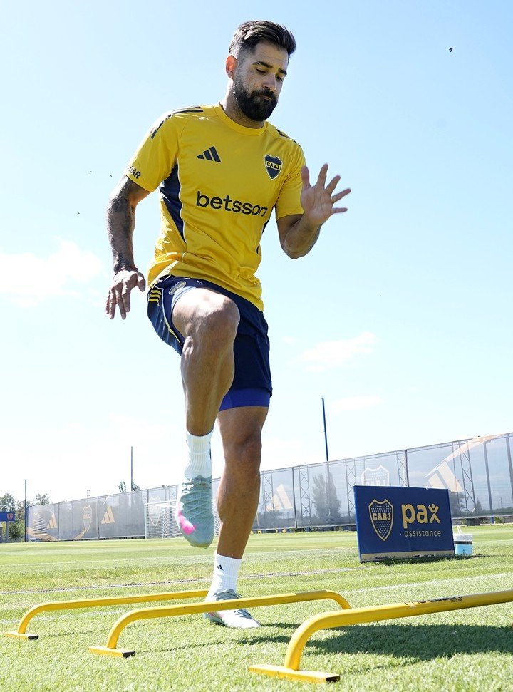 Pubalgia para Mitlon Giménez, que en lo va del año todavía no pudo trabajar con normalidad (Prensa Boca).