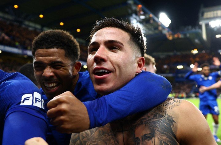 Enzo festejando su gol (Reuters).